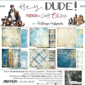 Дизайнерска хартия Hey, Dude на Craft O`Clock 20,3/20,3 см 